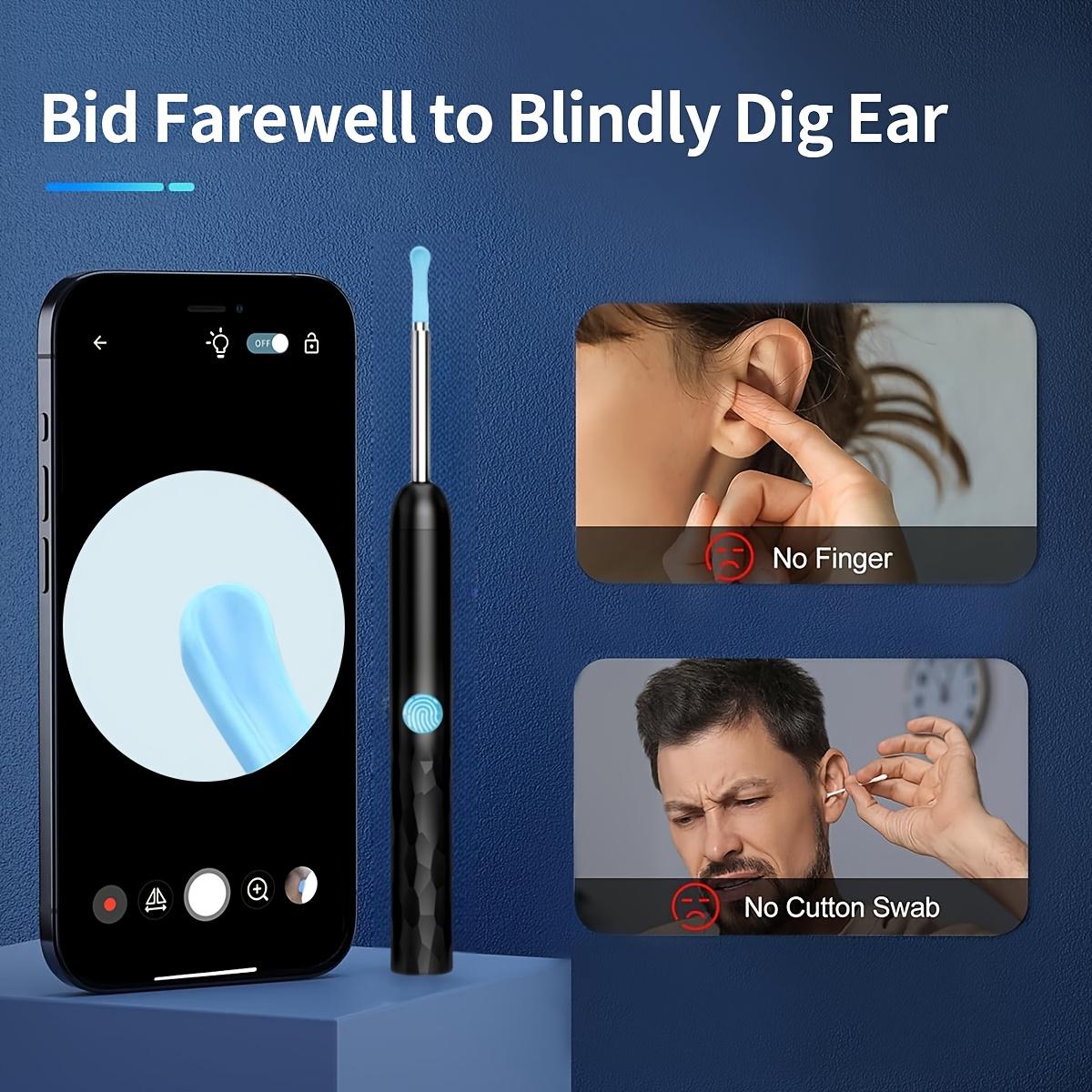 Smart Visual Ear Spoon Cleaner Tool with Built-In Light, Includes 8 Ear Tips, Compatible with Mobile Phones & Tablets