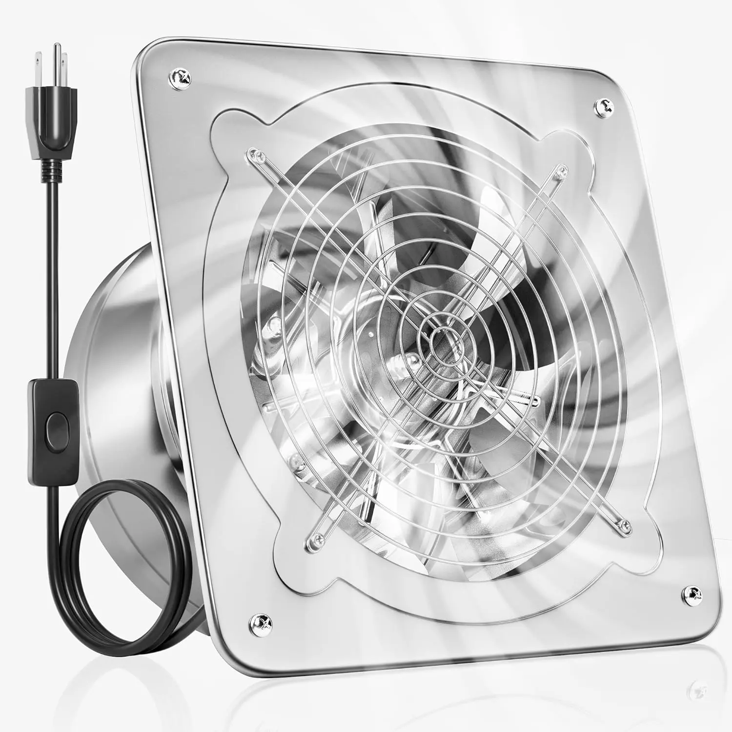 6-Inch Kitchen Exhaust Fan, Wall Mounted Extractor Fan with  | Metal Housing | High Airflow (294 CFM) | Pure Copper  | -in Backdraft Damper | Kitchen, Garage & Shed Ventilation