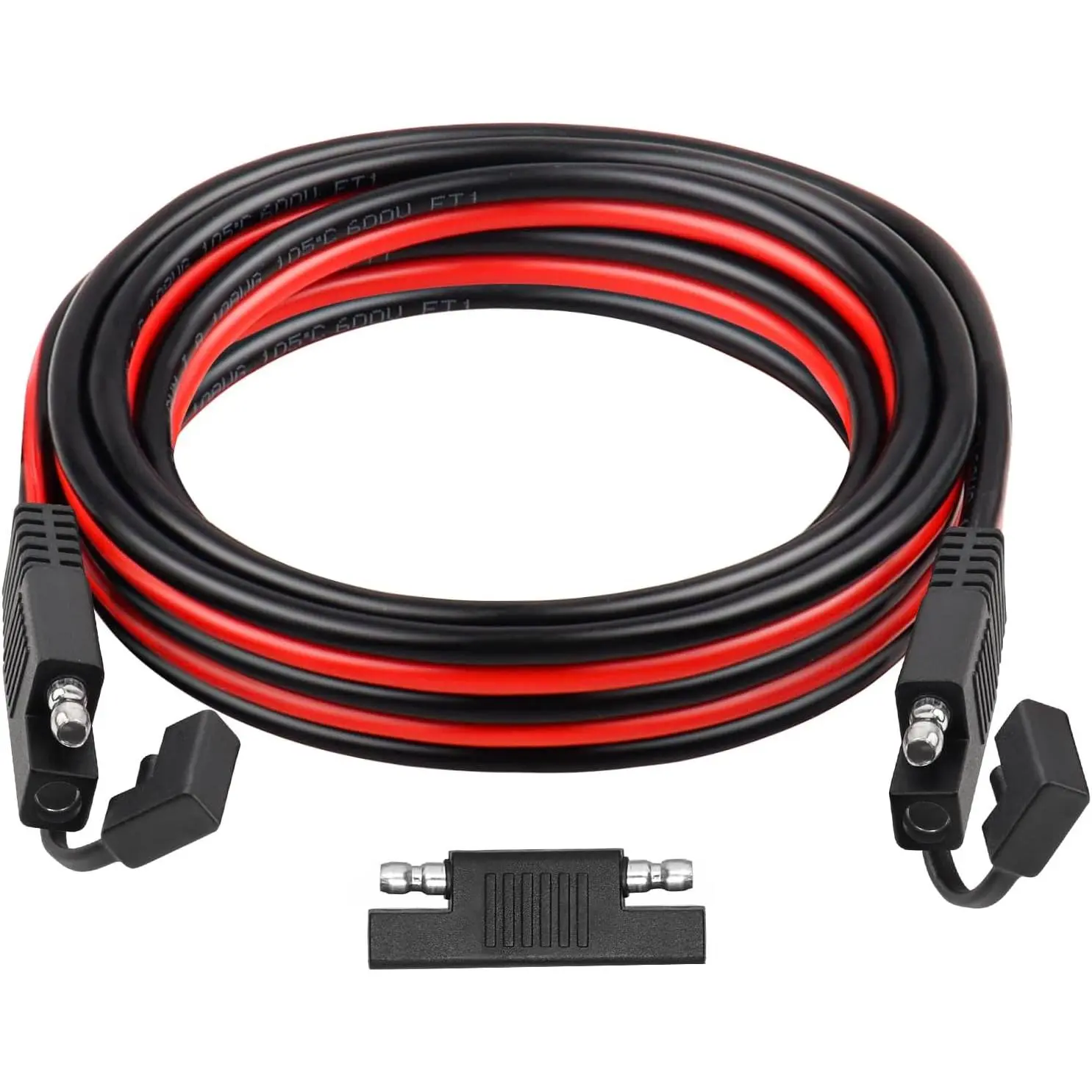 SAE Extension Cable 10FT– Heavy Duty 10AWG Tinned Copper Wire with SAE Battery Cable Terminal Connectors for Automotive, RV, Marine, and Solar Applications.