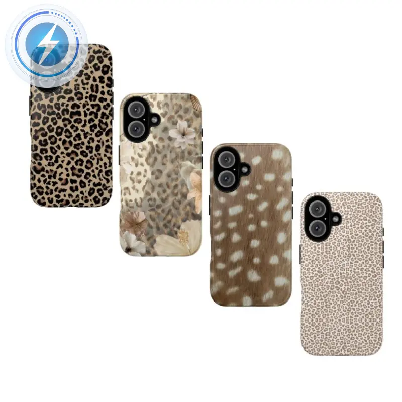 MagSafe Phone Case Classy Leopard Phone Cover Brown Chetah Design Waterproof TPU Case for iPhone 17 16 15 14 13 12 Pro Max Trendy Aesthetic Protection Halloween Corpse Bride Soft Silicone Phone Case For iPhone  for iPhone 17