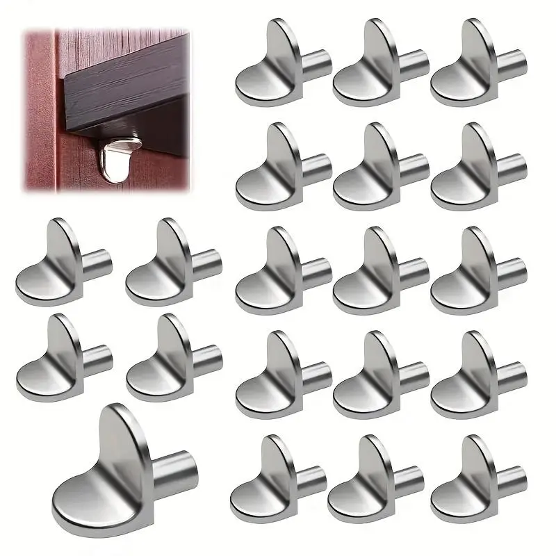 Durable Metal Shelf Support Pegs, 20pcs Easy Install Cabinet Shelf Brackets for Kitchen, Wardrobe, Closet, Bookshelf, Versatile Shelving Hardware Anchors