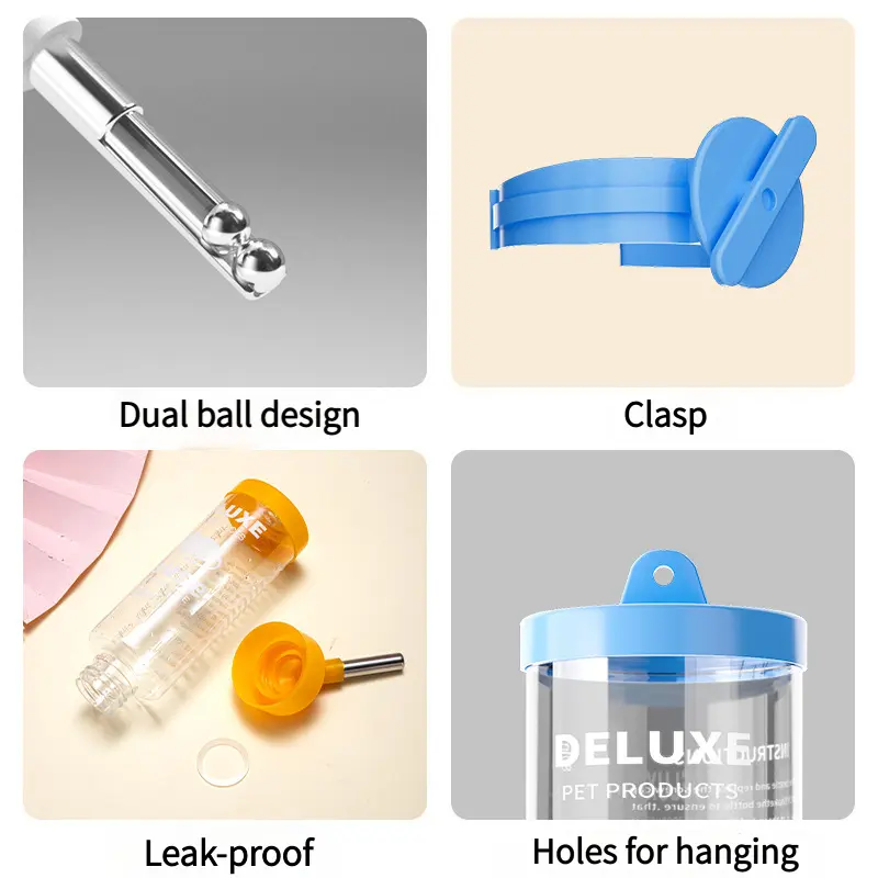 Hamster water bottle, automatic water feeder, guinea pig, rabbit, golden hamster leak-proof vertical water dispenser
