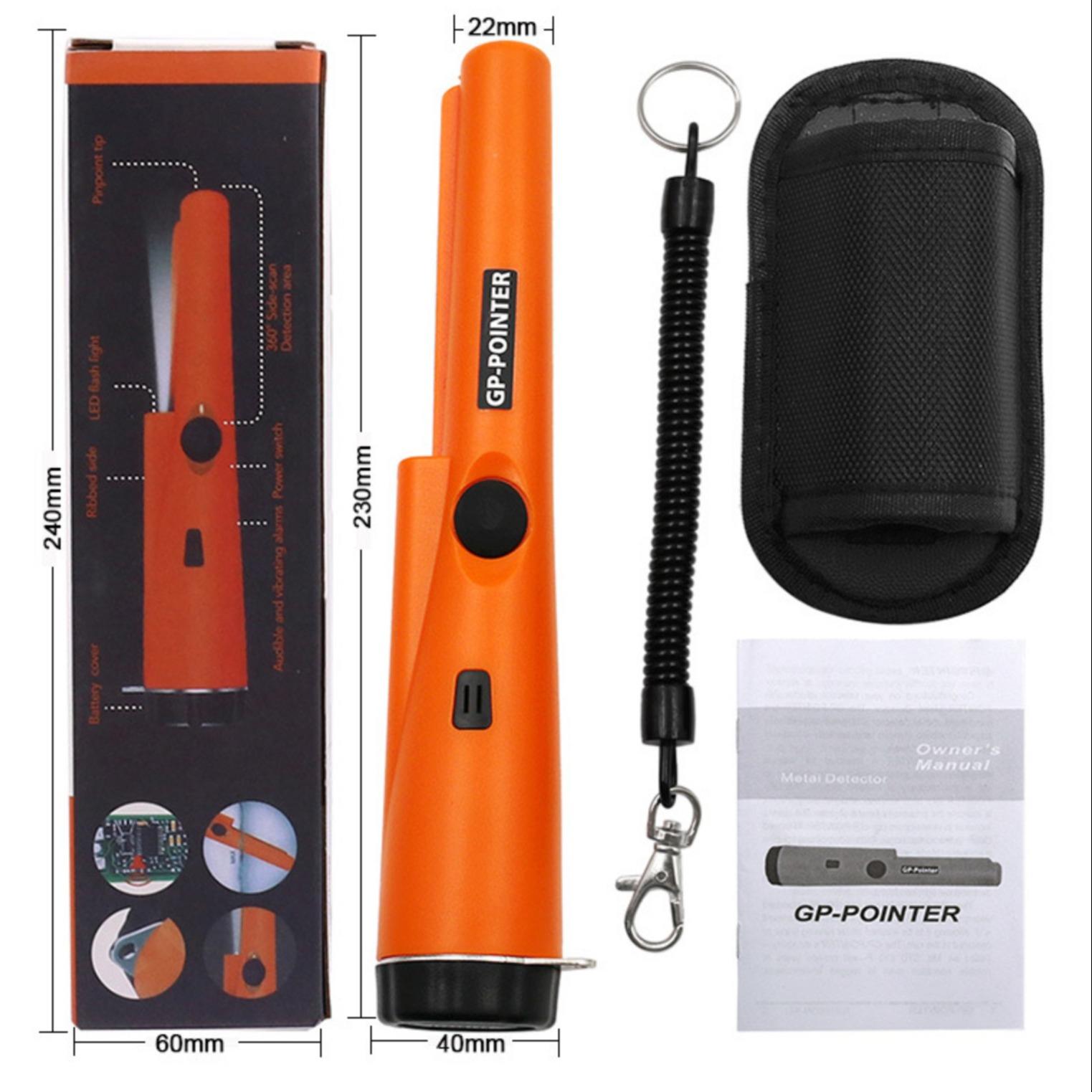 Handheld Metal Detector for Adults, Durable Plastic Design, Adjustable Sensitivity, Carrying Pouch Included, Ideal for Outdoor Treasure Hunting, Detector Pinpointer