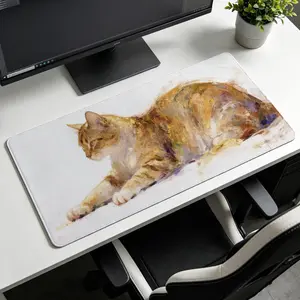 Premium Golden Oil Painting 3D Banana Design Gaming Mousepad, Non-Slip Rubber Base, Precise Control, Durable for Computer Desk, Available in 35.4x15.8in, 31.5x15.8in, 31.5x11.8in, 27.5x11.8in Sizes