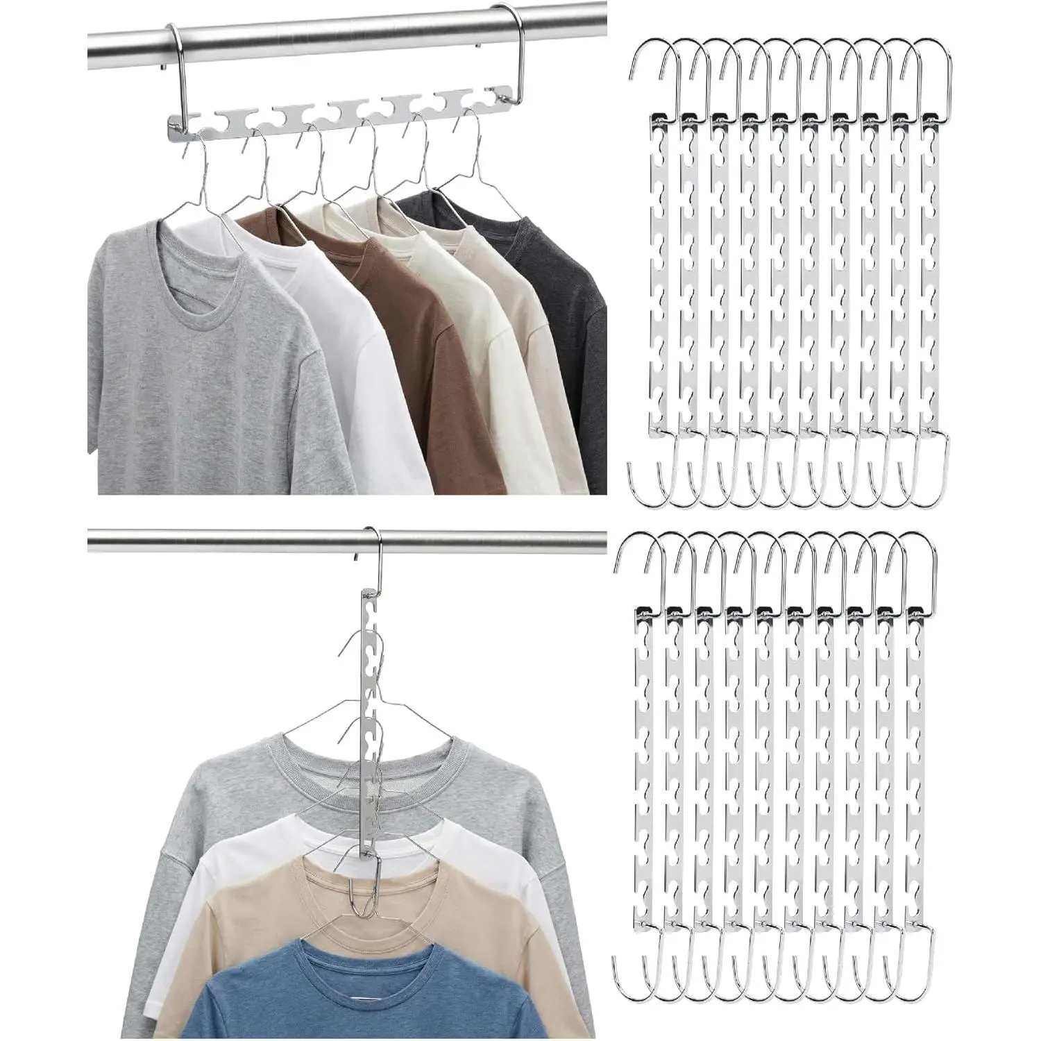 - Saving Hangers for Clothes, 20 Pack, 6 Slots| 360° Rotating, Hangers, Wardrobe Organizer, Cascading Hanger, Closet Saver