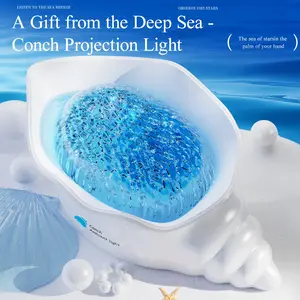 Dynamic Starry Sky Projector Night Light, Bedroom Ambiance Lamp, High-End Aurora Effect, Trendy Sea Shell Night Light, Bestseller