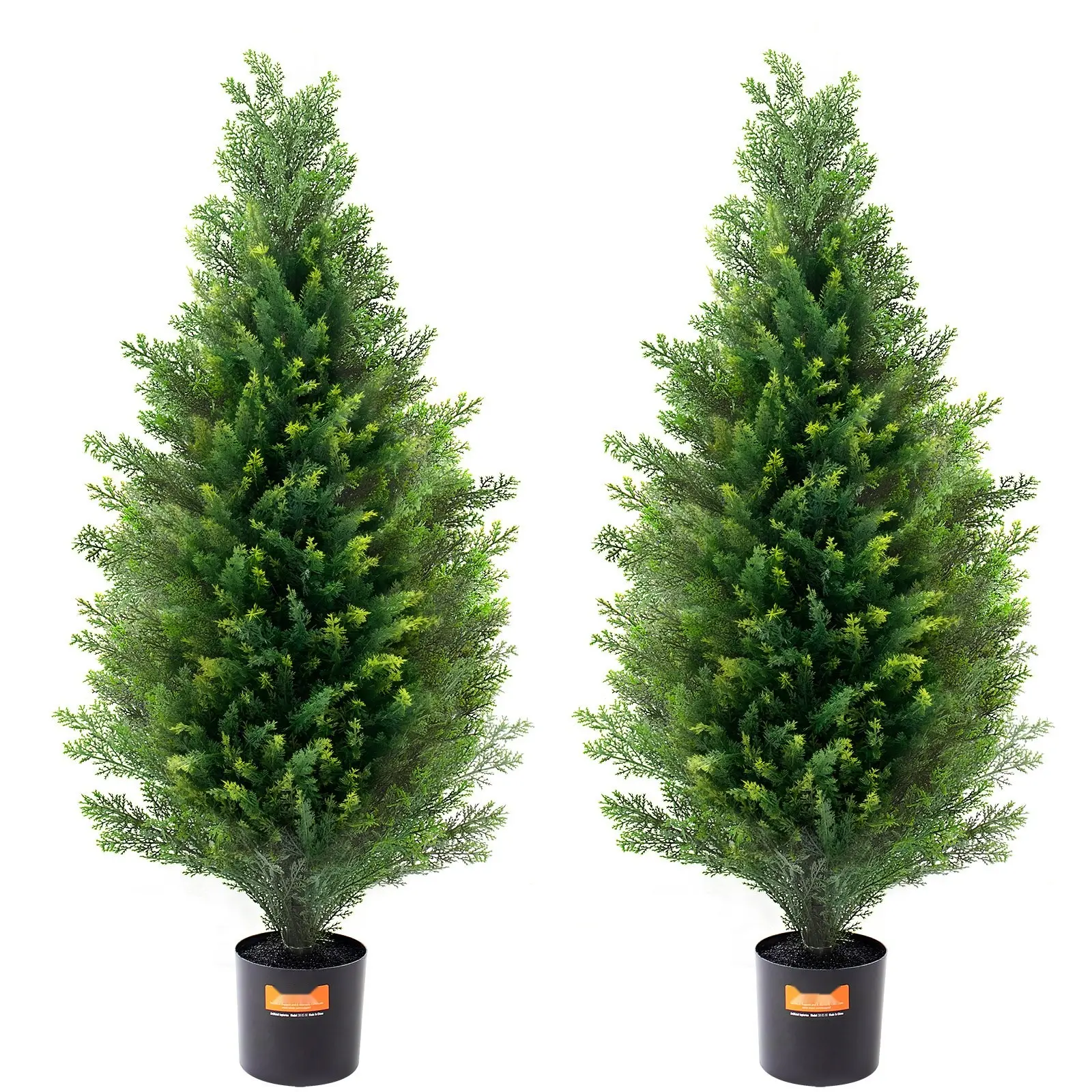 2 Pack 3-Feet Artificial Cedar Topiary Trees for Indoor and Outdoor Decor, Realistic Faux Plants with UV Resistance, Weatherproof, Durable Garden and Patio Landscaping, Low Maintenance, Easy Care, Lifelike Greenery for Home