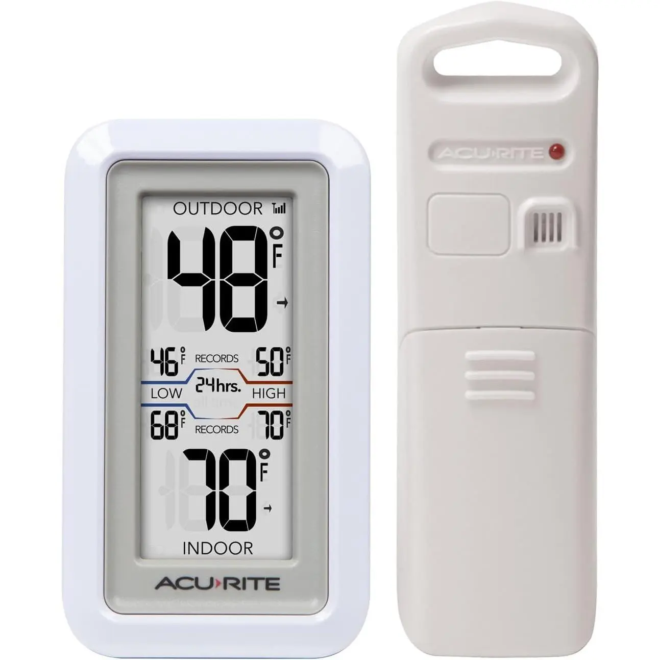 02049 Digital Thermometer with Indoor/Outdoor Temperature,White