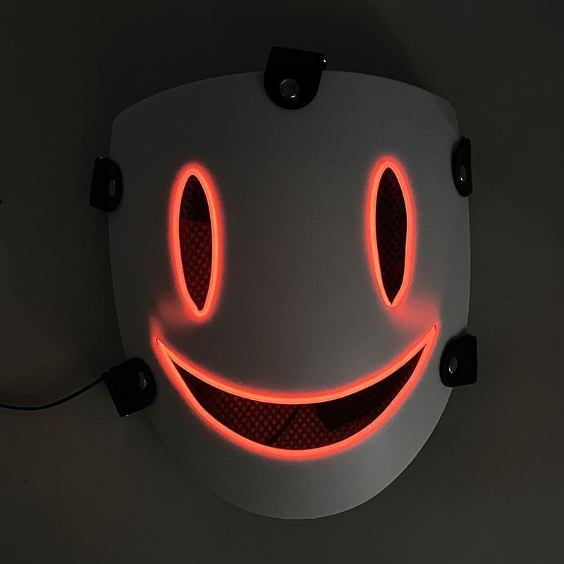 Japanese Anime Cosplay Face Mask Neon High Rise Invasion Mask LED Glowing Mask Sky invasion Masquerade Cosplay Prop