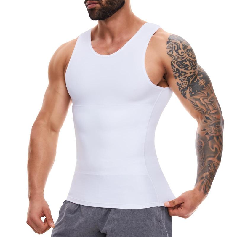 Men's Double layer Compression Vests, Tummy Control Shapewear, Hide Gynecomastia Body Shaper Seamless Tank Top Men's Double layer Compression Vests, Tummy Control Shapewear, Hide Gynecomastia Body Shaper Seamless Tank Top