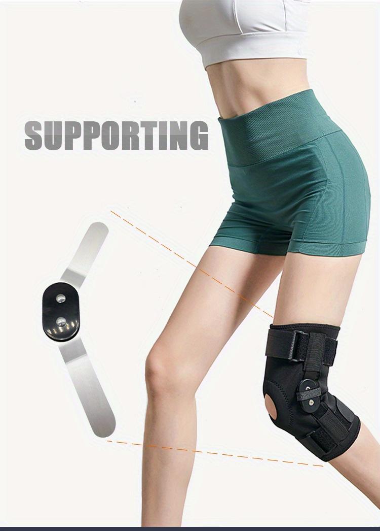 [Adjustable Knee Brace] 1pc Plus Size Adjustable Knee Brace |   Hinged Open Patella Support with Side Stabilizers, Breathable Black Running Knee Pads for Sports & Casual Wear, Comfortable Fit, Secure Fit Design