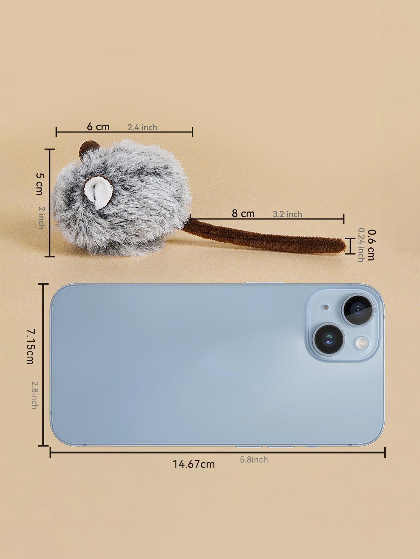 Gray realistic and funny mini plush mouse toy for daily play, a self-entertaining pet toy for cats