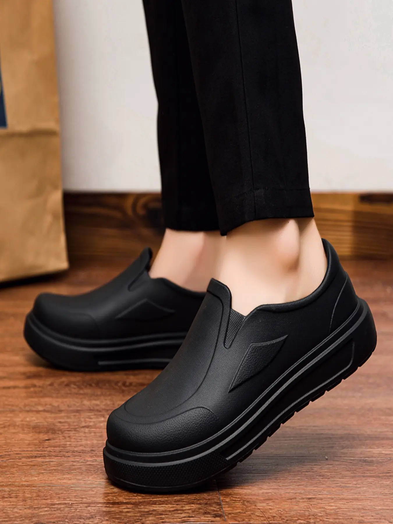 Men Waterproof EVA Slip On Mule Clogs, Backless Platform Casual Slides, Non Slip Indoor Outdoor Work Sandals, Flatform Shoe, Footwear