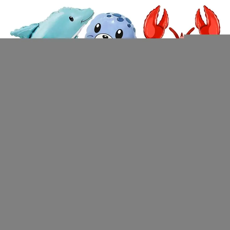 Inflatable Sea Animals Balloons Stanging Shark Fish Dolphin Octopus Sea Horse Balloons Ocean Foil Balloons Birthday Party Decor