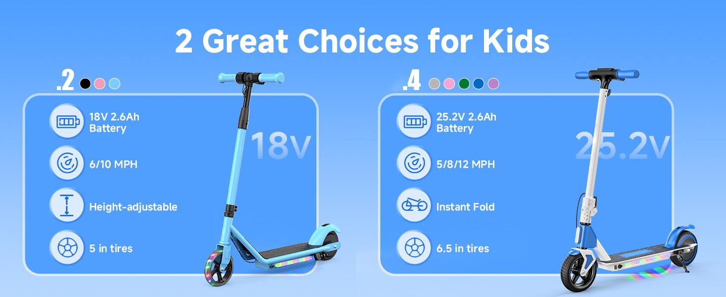 Foldable Kids Electric Scooter Ages 6 - 14, 150W-200W Motor, 3 - Speeds (5/8/12 Mph), Dual Brake, LED Display, Colorful Lights, UL 2272 Certified, 5 - inch Flash Tire, 154lb Max Load