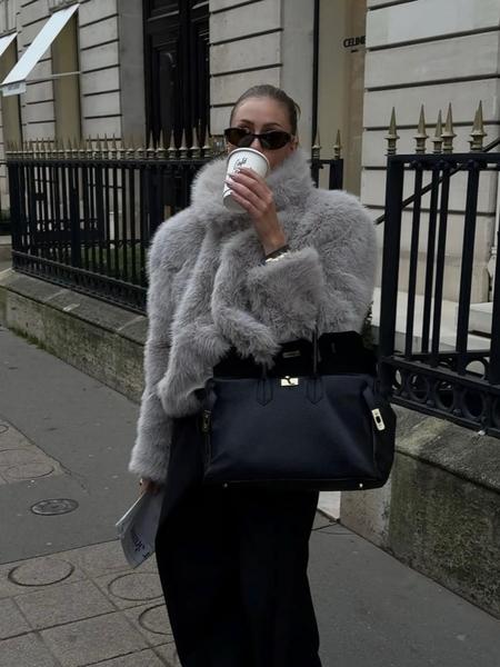 Women's Faux Fur Short Coat, Eco-Friendly Winter Jacket, Warm and Stylish Outerwear for Fall & Winter Seasons