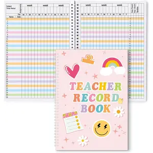 2026 Spiral Bound Teacher Grade Book for Grading - Record Book for Teachers to Record Assignments, Attendance, Tests, School Classroom Attendance Supplies for Teachers