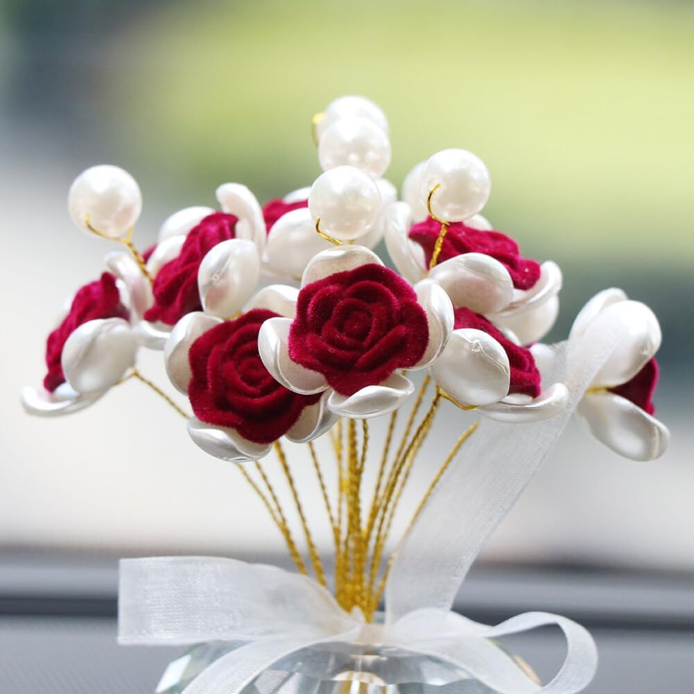 New crystal rose car, home, bedroom, living room, center console, desktop creative decorations, perfect for Halloween, Christmas, Thanksgiving, Valentine's Day gifts, three colors to choose from!