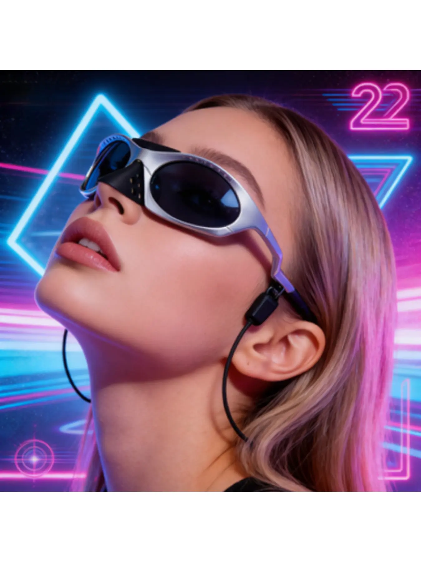 Unisex cyberpunk futuristic sunglasses with eagle-beak design, sports cycling shades, trendy wraparound UV-protective eyewear for Y2K street-style girls