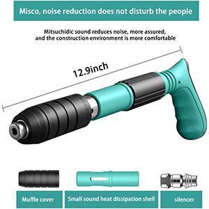 Concrete Nail Gun Kit with 50pcs Nails 5 Speed Adjustable Manual Steel Nail Gun for Red Brick & Concrete Walls Portable Impact Nailgun Metal Low Noise Household Decor