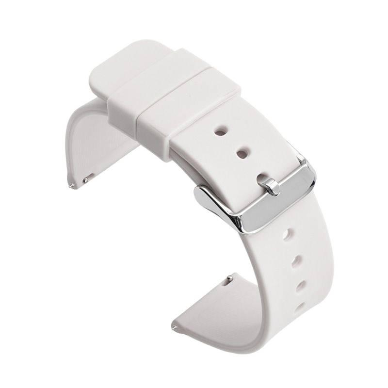 Waterproof silicone watch strap, rubber quick-release flat universal strap for men and women's smartwatches