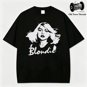 Blondie Debbie Harry Band Jersey Ringer Tee Punk Rock Parallel Lines Hunter Band Tour Tee Classic Royal White American USA V-Neck Ringer S-5XL