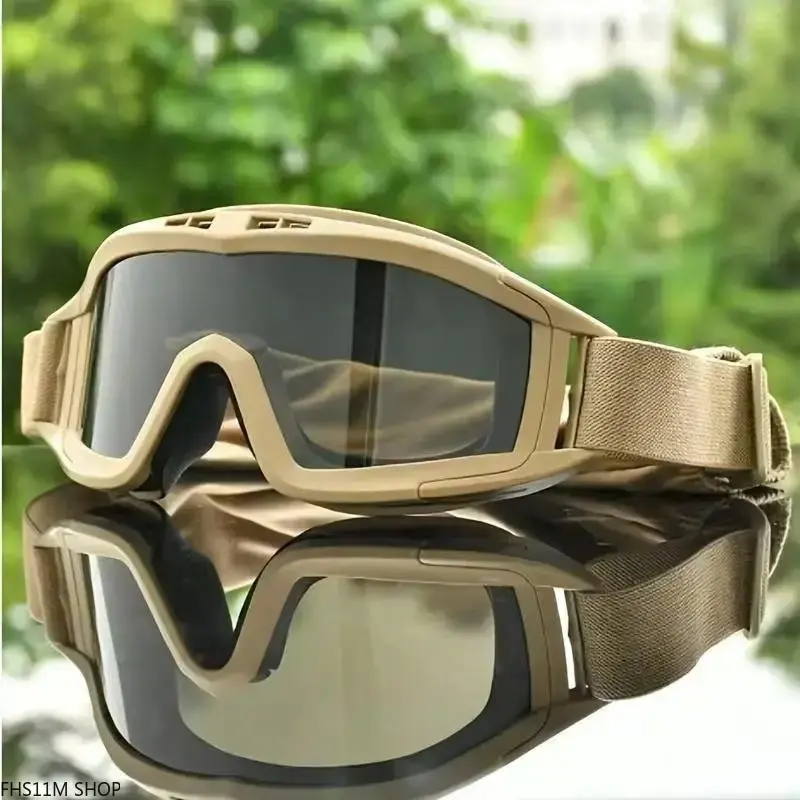Unisex Tactical Protective Goggles - Anti-Fog, Windproof, Shatterproof, Shock-Proof, Adjustable Strap, Heavy-Duty Protective Gear for Shooting, Hiking, Aesthetic Gorpcore Sports & Outdoor Use