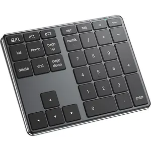 Number Pad,  34-Key  Numeric Keypad, USB-C Rechargeable Numpad Keyboard for Data Entry and Accounting, Compatible with Laptop, , Surface Pro, PC Desktop