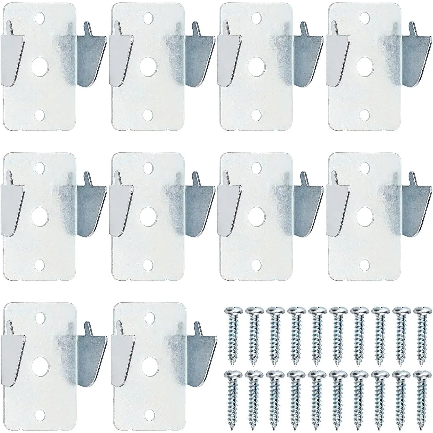 5 Sets Metal Curtain Rods Brackets - Sturdy Curtain Rod Holders with Screws, Wall Mounted Double Curtain Rod Support Hooks for  Office,