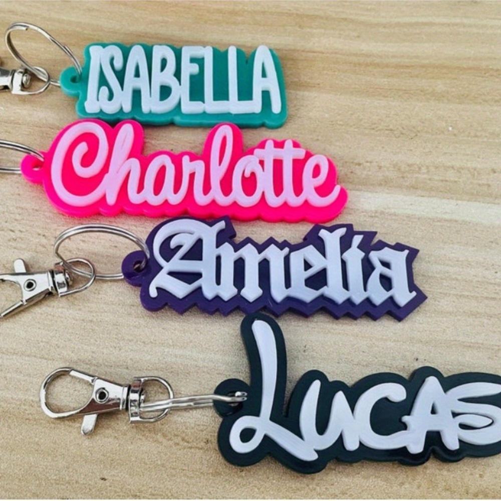 Custom Acrylic Name Keychain • Personalized Letter Jewelry • Perfect for Bags, Suitcases, Etc.• Ideal Gift for Friends, Family, Birthdays, Thanksgiving, Mid-Autumn Festival, Graduation, Etc
