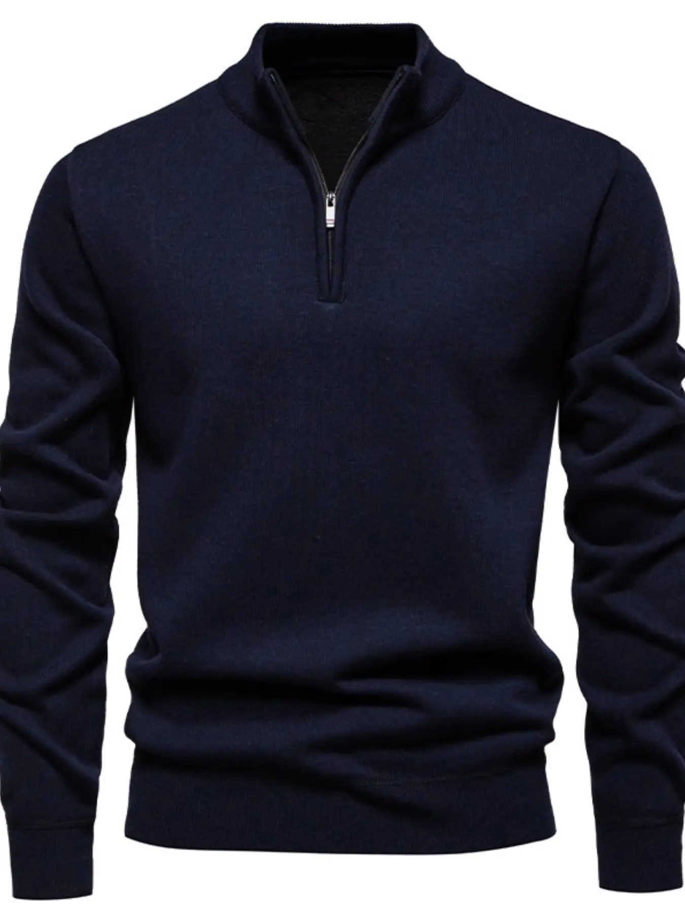 Men's Half-Zip Knit Sweater, Long Sleeve, Soft Breathable Fabric, Adjustable Collar, Slim Fit, Casual Versatile for Work and Leisure, Durable Stitching, Knitwear