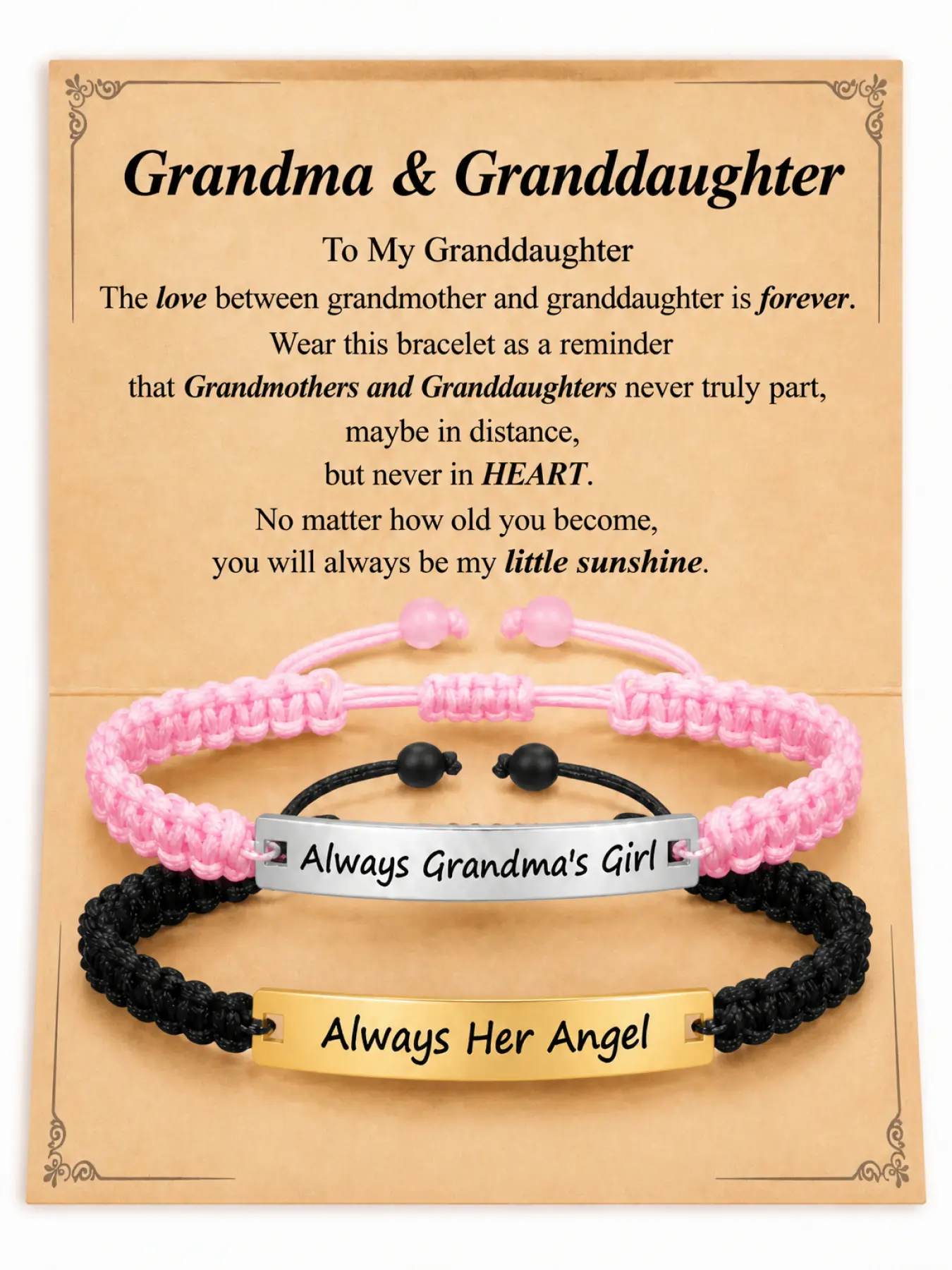 To My Granddaughter Bracelet Set from Grandma, Meaningful Grandma & Granddaughter Matching Bracelets, Graduation Gift, Back to School Gift, Sweet 16 Birthday Christmas Gift, Keepsake Jewelry for Her