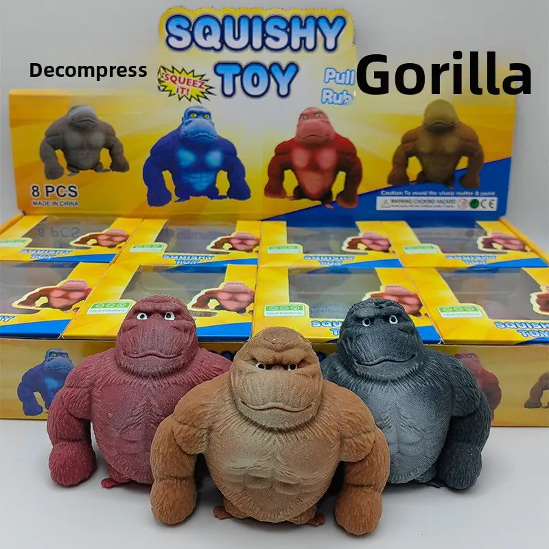 Viral "Boss Gorilla" Pull-Stretch Squeeze Toy, Slow Rising Stress Relief Fidget Gadget for Office Use