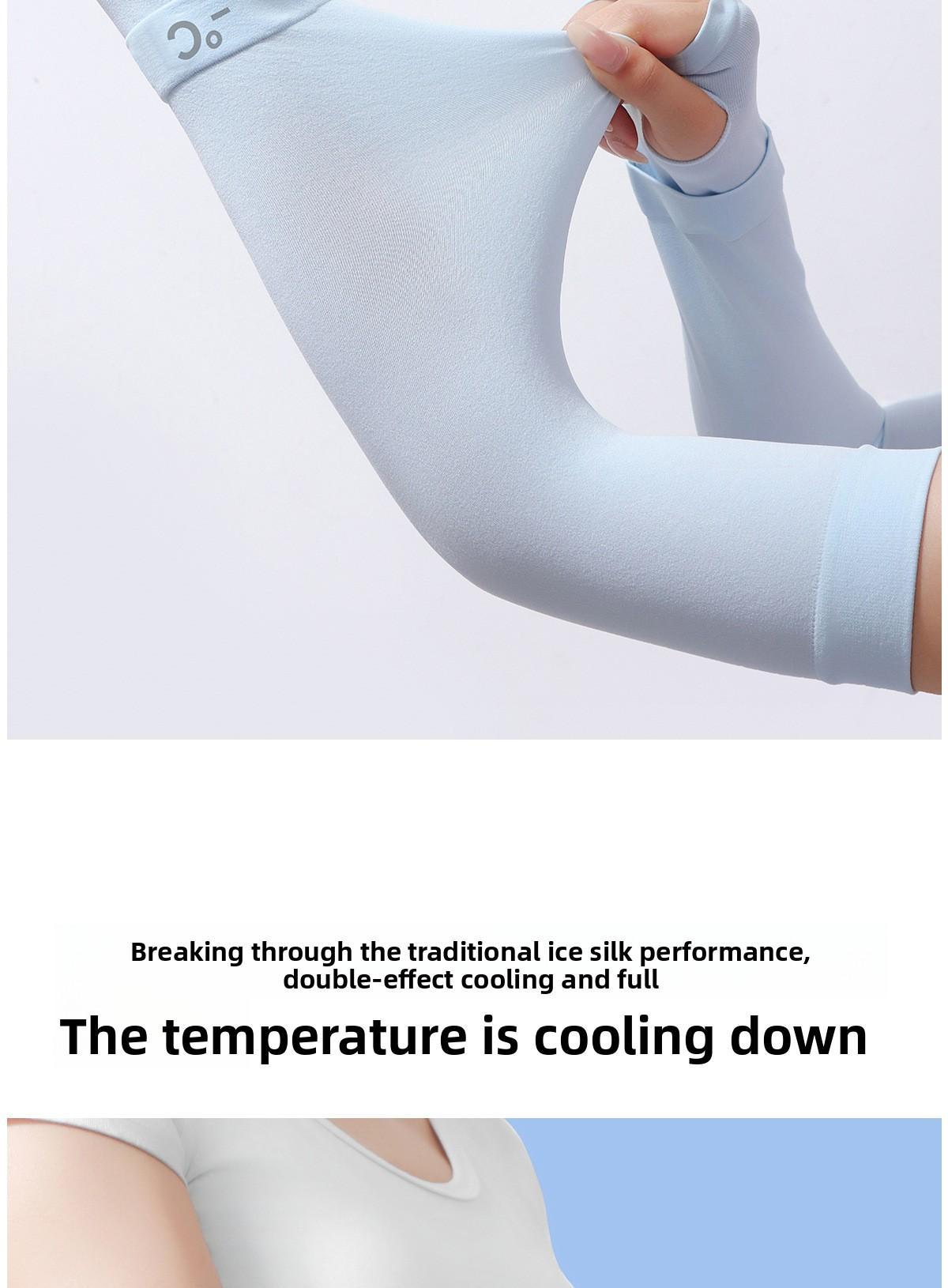 Sun Protection Arm Sleeves for Women Breathable Cooling Ice Silk for Driving Cycling & Outdoor Sports Double Ribbed Cuff Hidden Thumb Hole Quick Dry Fabric UPF50+ UV Protection