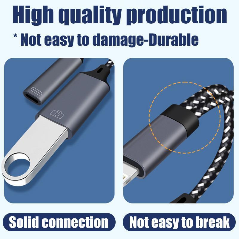 2-in -1 OTG multi-function adapter, suitable for ios and Android, one-in-two interface, multi-function adapter