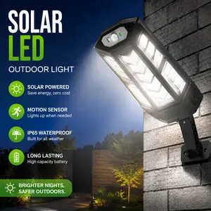 Multi-Use Solar Courtyard Lamp, High Power Motion Sensor Auto Night Light for Outdoor Backyard & Driveway