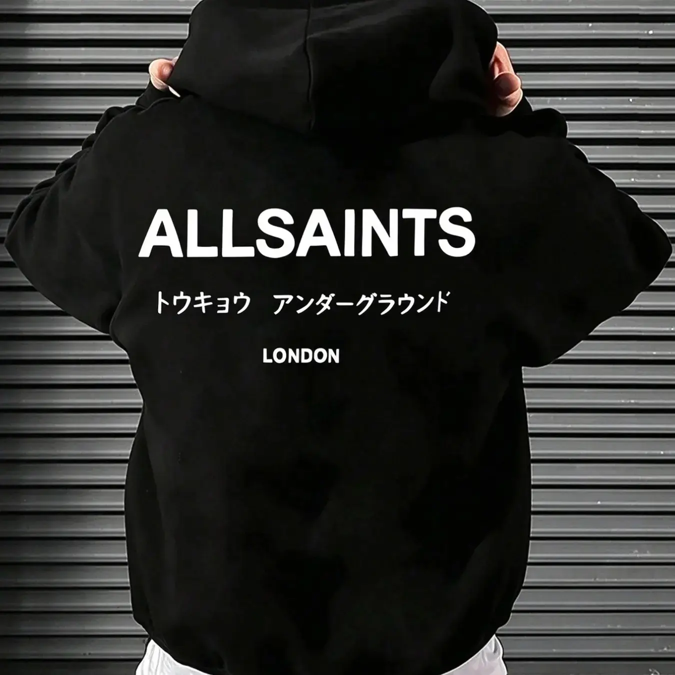 Men's Allsaints Hooded Sweatshirt, Casual Design, Fashionable Cut, Essential Closet Basic, Thick Fabric, Fitted Style, Casual Streetwear Essentials, Fall & Winter Wear