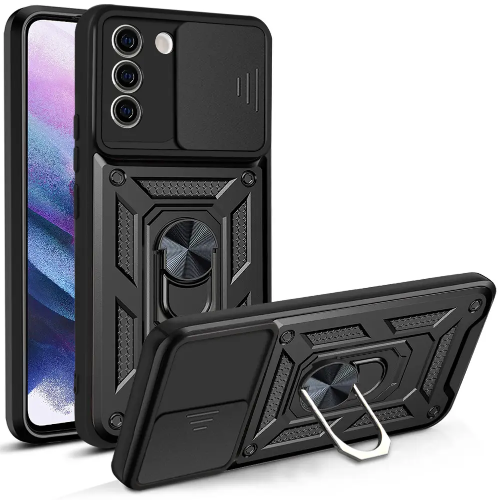 Case for Samsung S21 Military Grade Durable Dual Layer Protection, 360 Rotating Metal Ring Stand, Anti-Slip Dust Cover, for Samsung S21 Phone Case