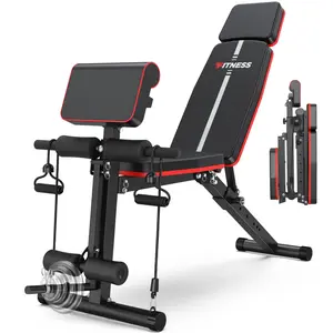 770 LB Adjustable Weight Bench Foldable Workout Bench Press for Full Body Strength Training, Incline Decline Bench with Fast Folding