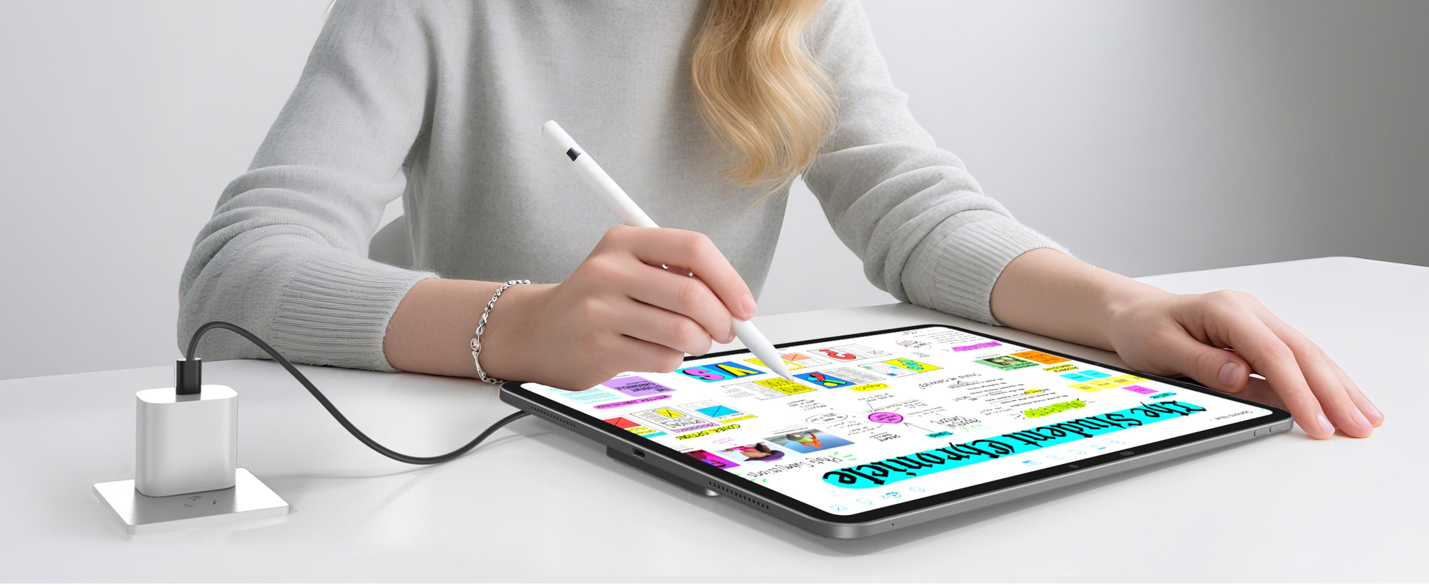 KUXIU Magnetic Smart Connector Charger for iPad Pro M4 11''/13'' 2024,Portable Fast Charging For iPad Pro 12.9'' 3rd/4th/5th/6th Gen,iPad Air 11''/13'' M2/M3,10.9''