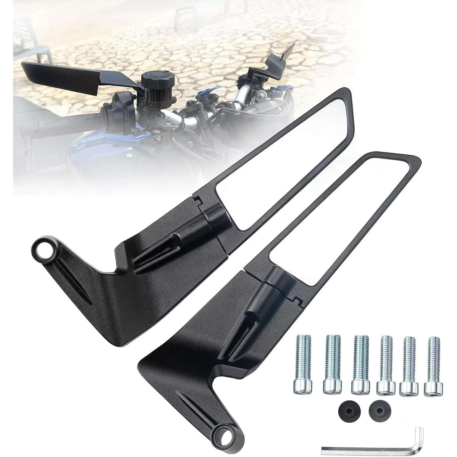 Motorcycle Mirrors Stealth Wind Wing Rearview Mirror for Z650 Z900 MT-07