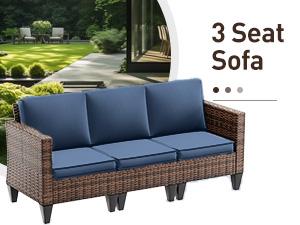 【3/4 packages delivery】UDPATIO Modern Outdoor Wicker Sofa Set, fire pittable Rattan Wicker Outdoor Sectional Set with Rocking Swivel Chairs, PE Rattan Outdoor Sofa Set with Storage Table and Waterproof Covers for Backyard, Deck, Porch SpringGardening