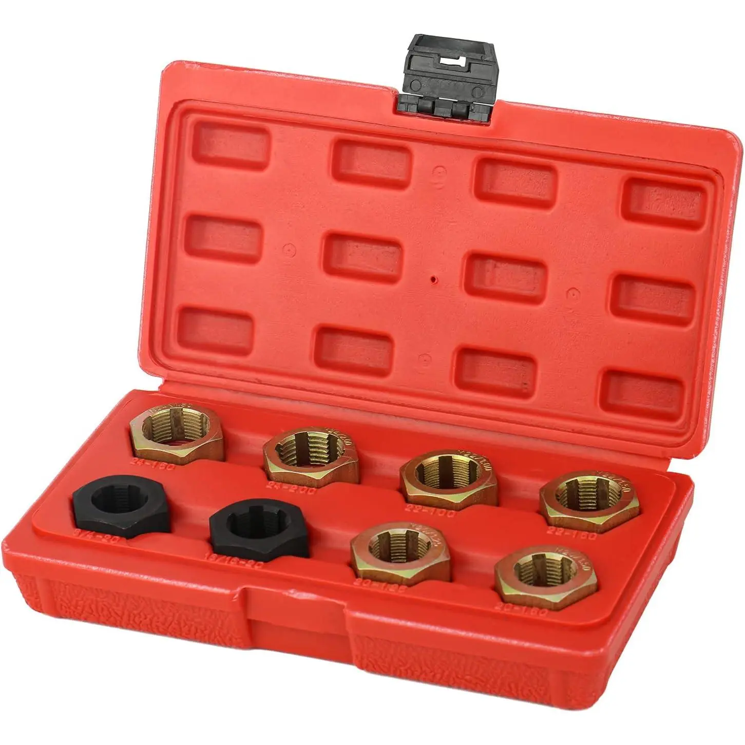 8 count Axle Spindle Metric & SAE Fractional Cleaning and Rethreading Set Kit,Thread Chaser Repair,Cleaning Threading Tools, High-Strength Mechanic Tools Set, Thread Restorer