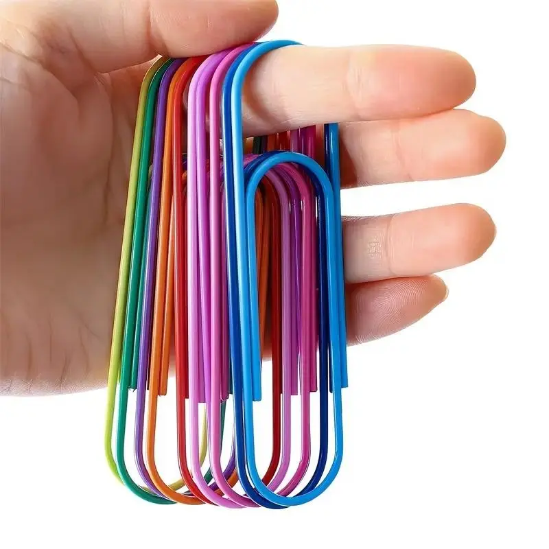 Random Color Large Paper Clip, 30pcs Pack Colorful Large Multiple Paper File Clip, Office Stationery & Supplies Organizer for Home School Dormitory
