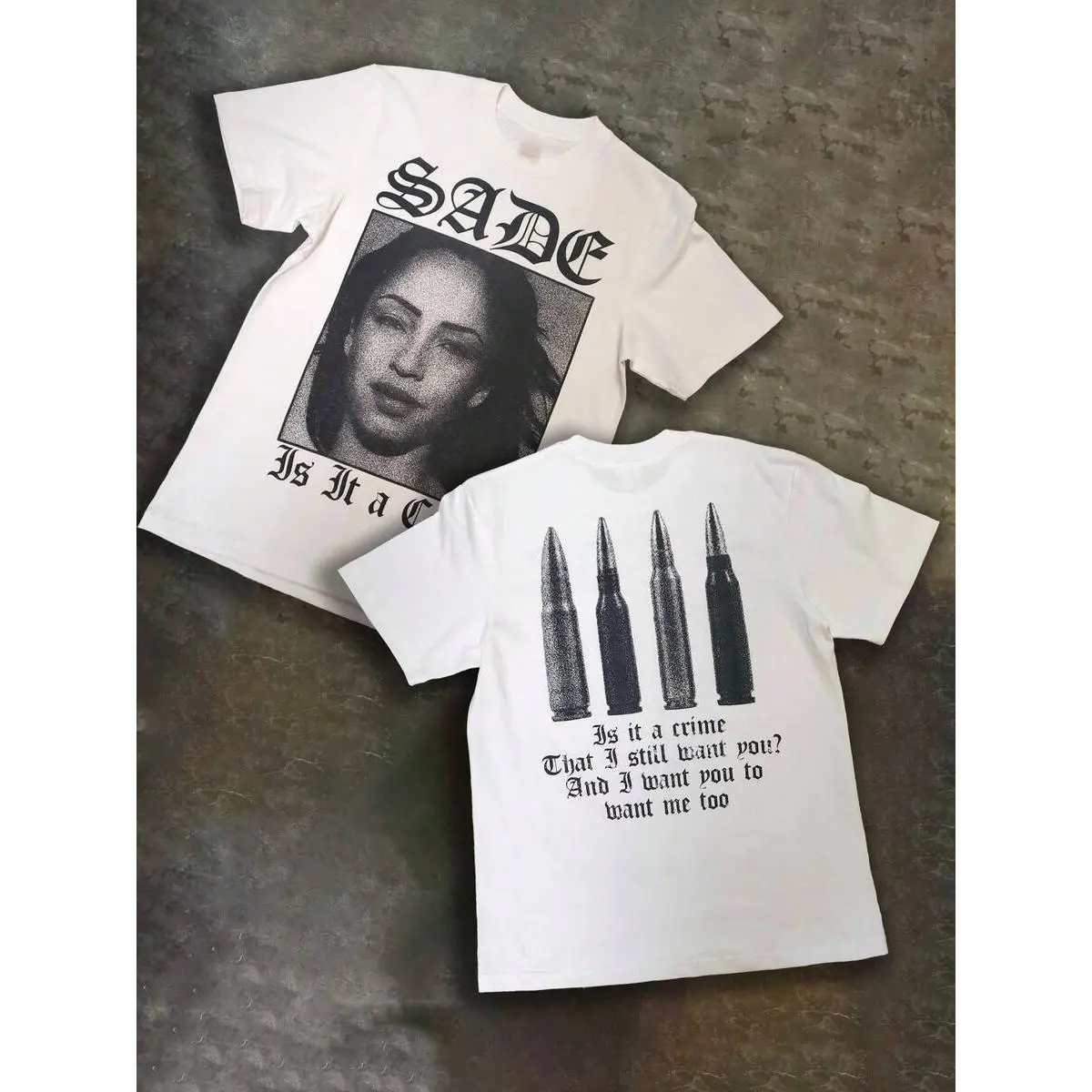 Sade "Is It A Crime" Vintage Bullet Graphic Men Printed T-Shirts,  T Shirt Unisex T-Shirts, Casual And Comfortable To Wear Men's T - Shirt Ideal For Both Casual Outings And Home Relaxation Funny T Shirts Men Summer Outfits Vacation Outfits Men