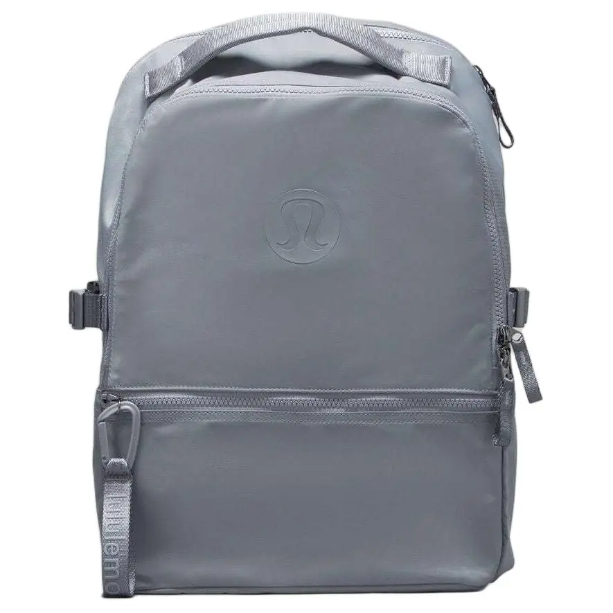 Lululemon New Crew 22L Nylon Backpack for Men and Women – Logo Zip Closure, Asphalt Gray