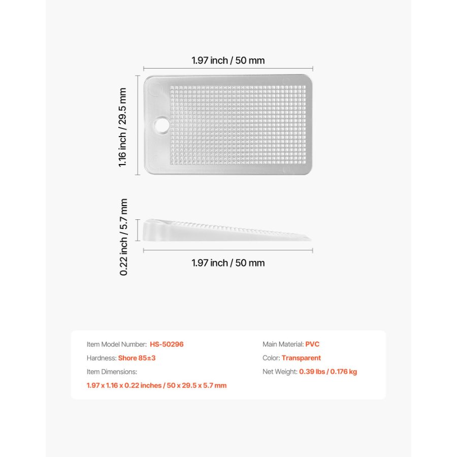 VEVOR Furniture Leveling Shims, 30 PCS 1.97x 1.16x 0.22 inch Non-Skid Clear Plastic Pads, Easy-to-Cut Furniture Leveler, Ideal Shim Leveler for Couch, Refrigerator, Table Legs to Avoid Wobbling