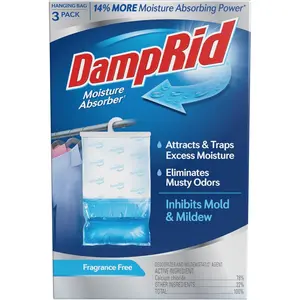 Fragrance Free Hanging Moisture Absorber, 16 oz., 3 Pack - Eliminates Musty Odors for Fresher Air, Ideal Moisture Absorbers for Closet, 14% More Moisture Absorbing Power*