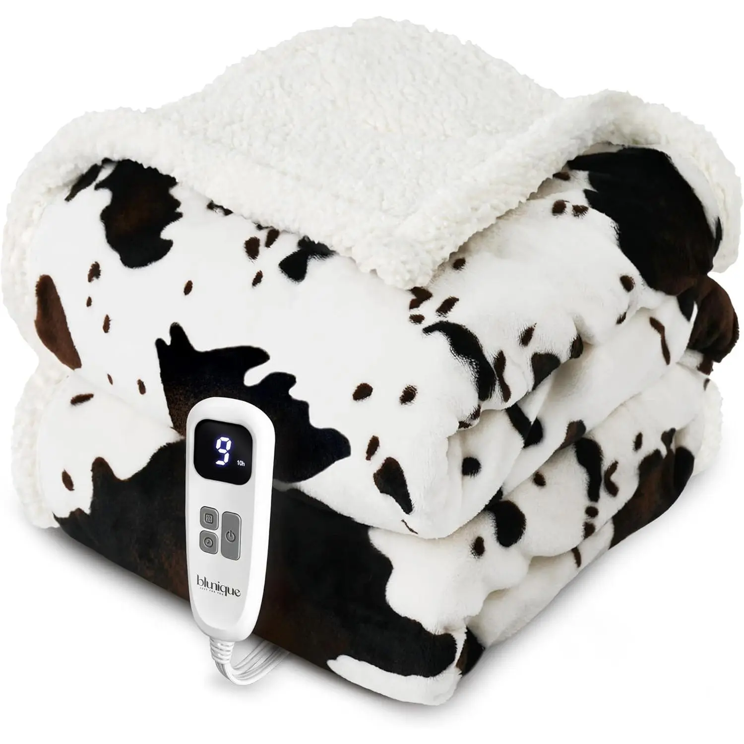 Heated Blanket Twin Blanket - Fast Heating Electric Blanket, Soft Flannel Heated Throw with 4 Time Settings,10 Heating Settings, Warm Gifts for Women & Mom & Grandma