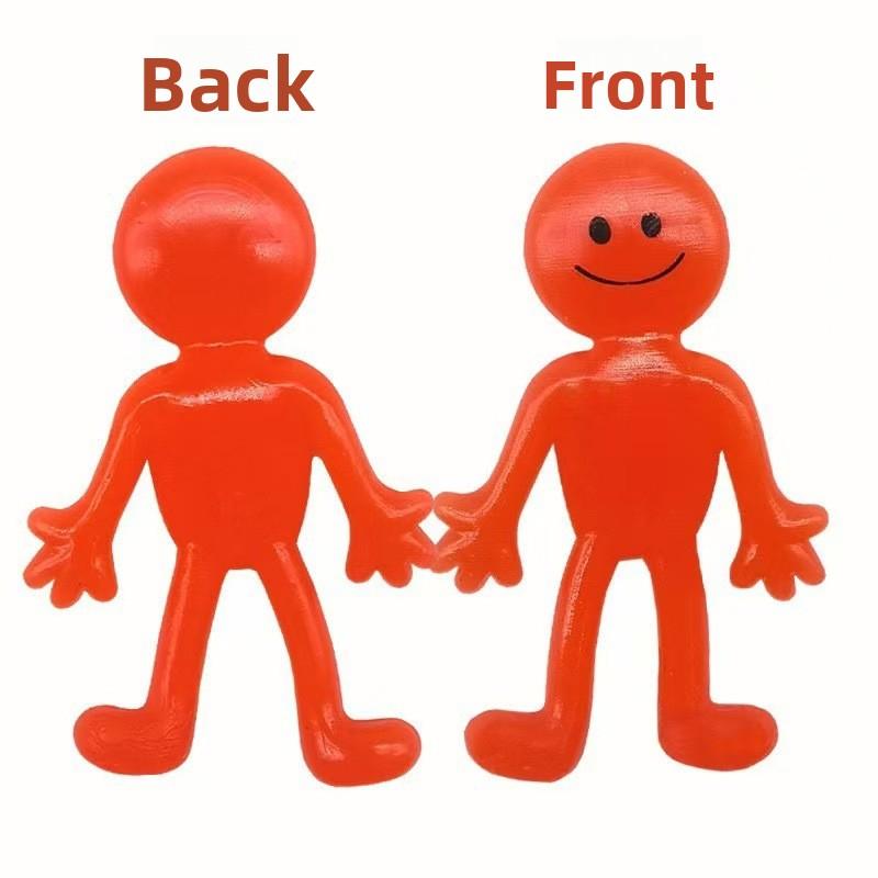 TPR Expression Little Man Squishy Toy – Smiley Face Stretchy Stress Reliever, Elastic Pull & Squeeze Decompression Toy, Soft & Durable marble ez